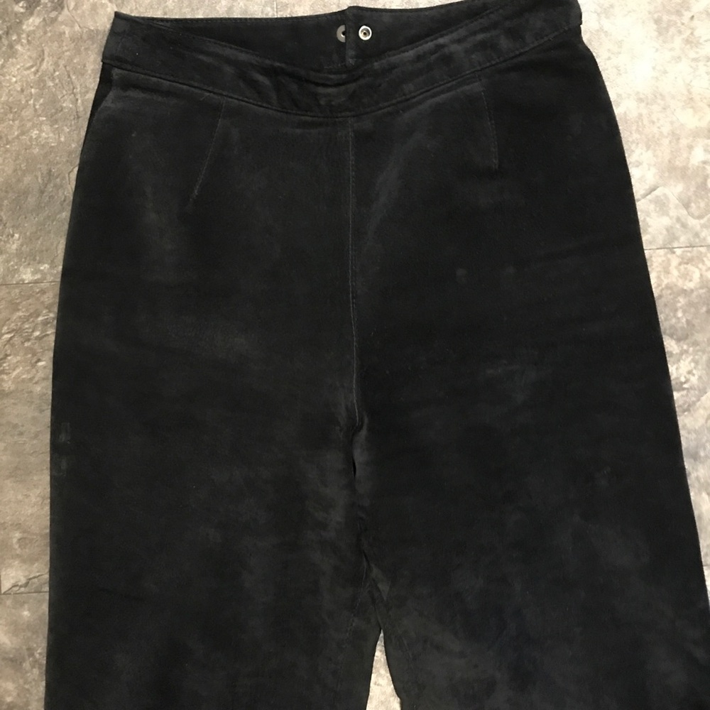 Vintage suede wide-leg pants